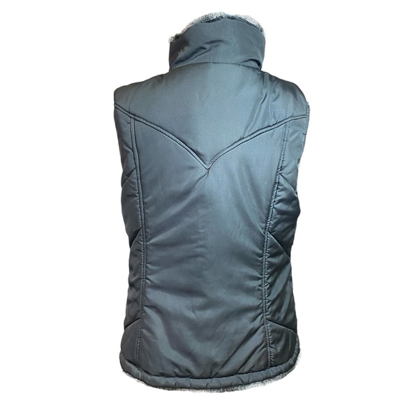 Valerie Stevens Reversible Faux Fur Vest L Full Zip Winter Warm Black Blush Pink - Picture 7 of 12